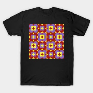 retro mid century inspired geometrical pattern T-Shirt